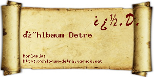 Öhlbaum Detre névjegykártya